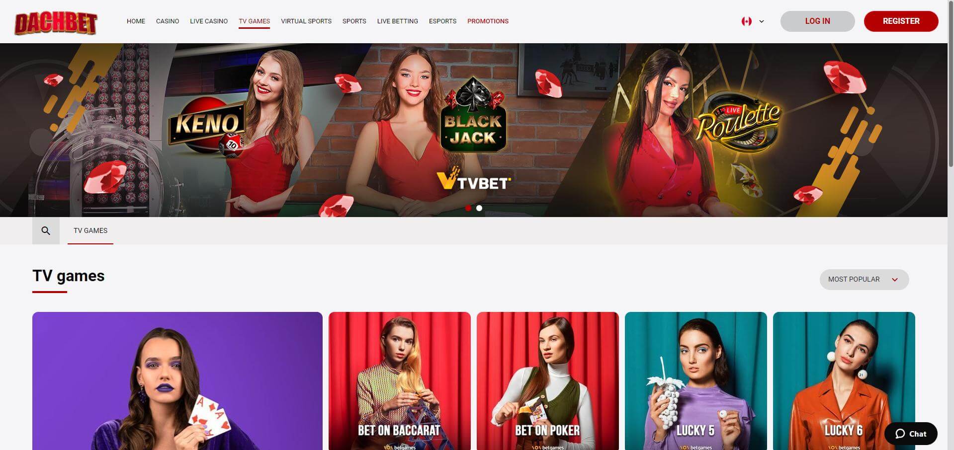 DachBet Games Screen