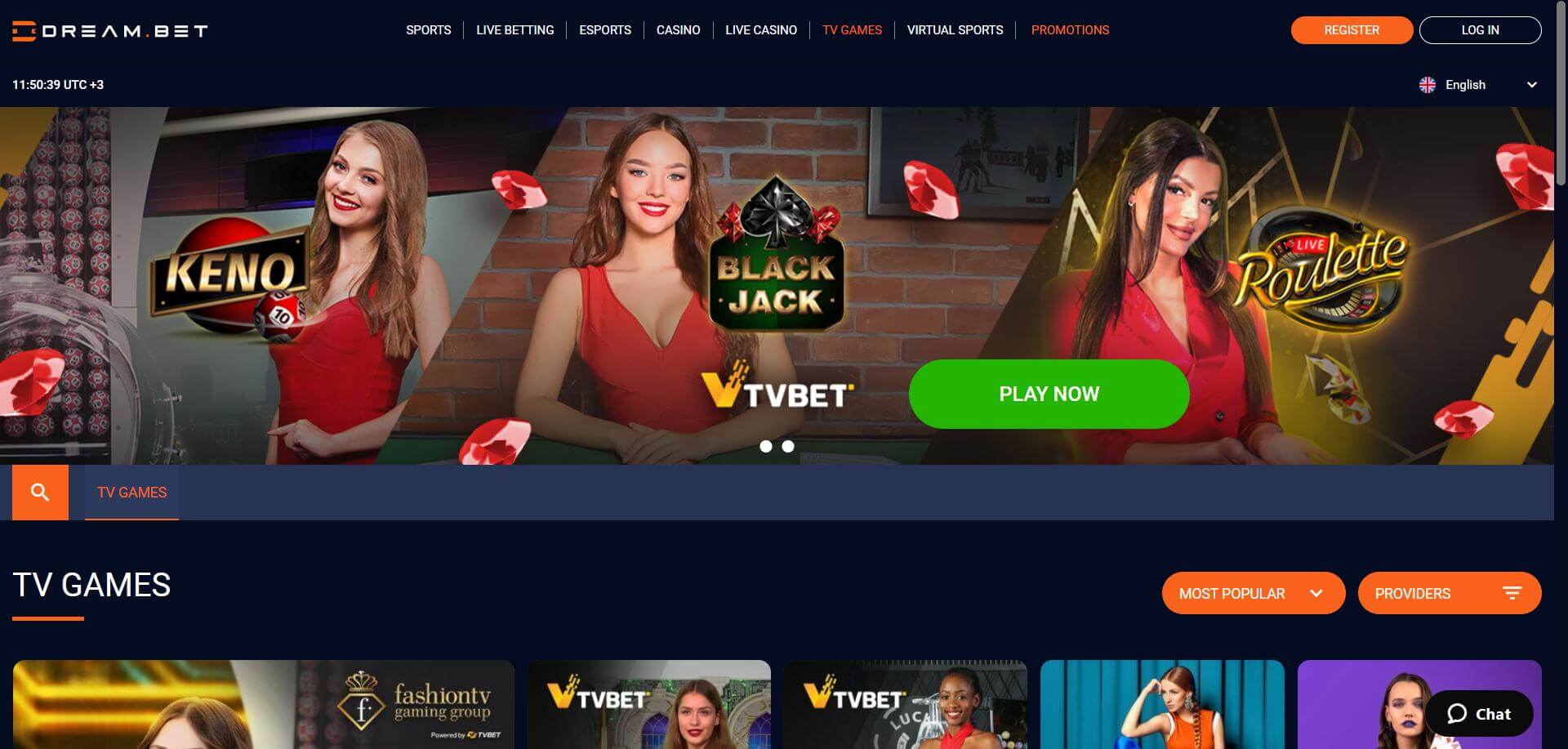 Dreambet Games Page Dreambet Games Screen