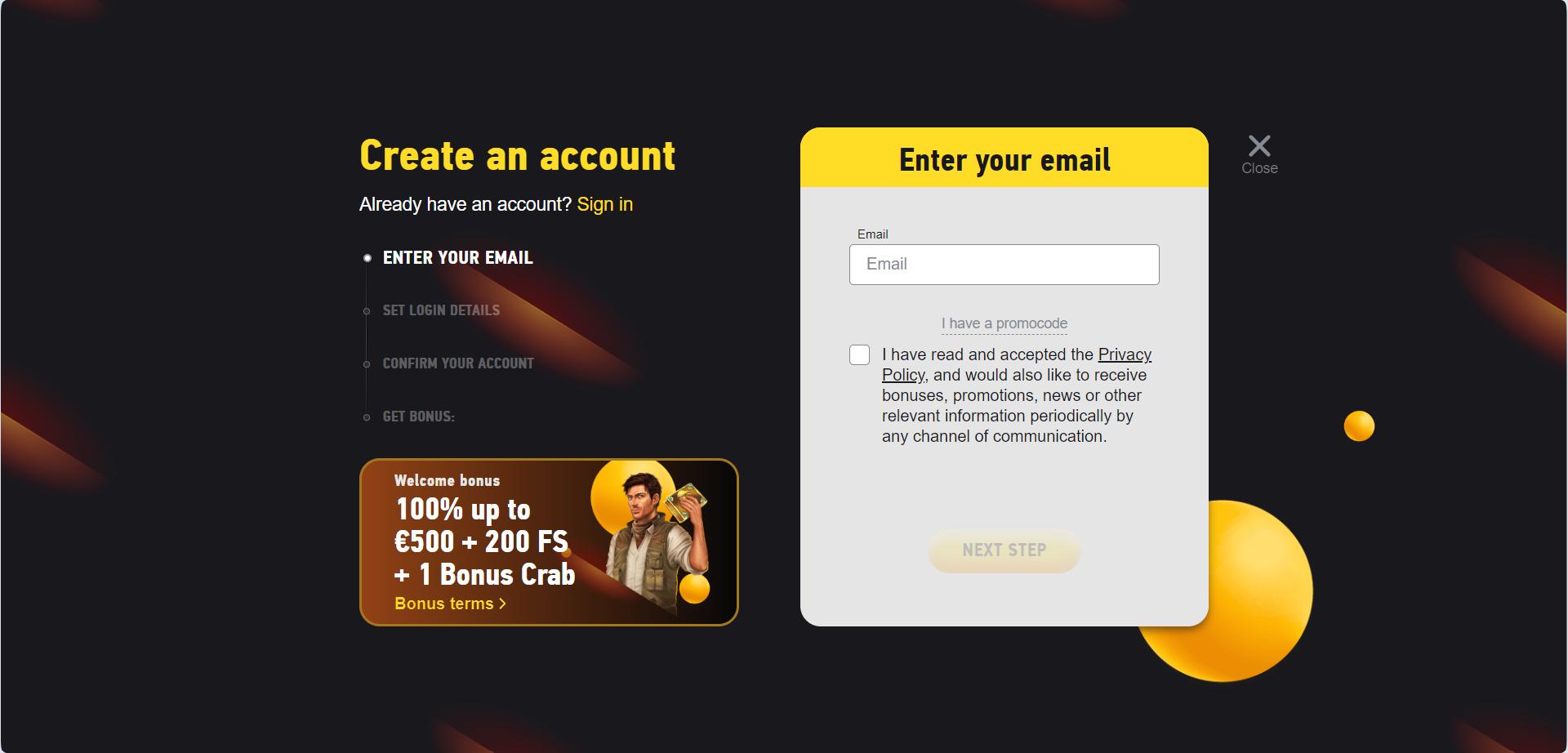 FezBet Account Registration Form