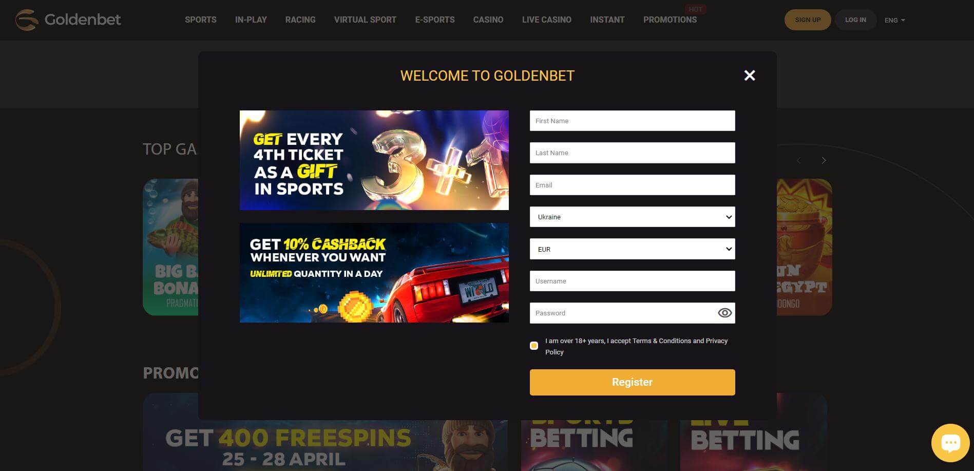 Join GoldenBet and Create Your Account