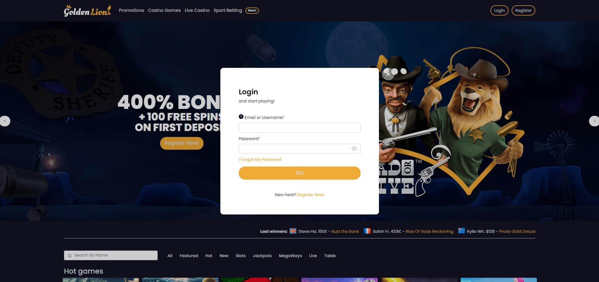 GoldenLion Login Page User Accessing GoldenLion Account