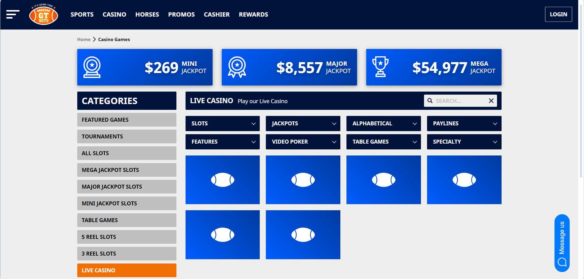 GTbets Real-Time Casino Games