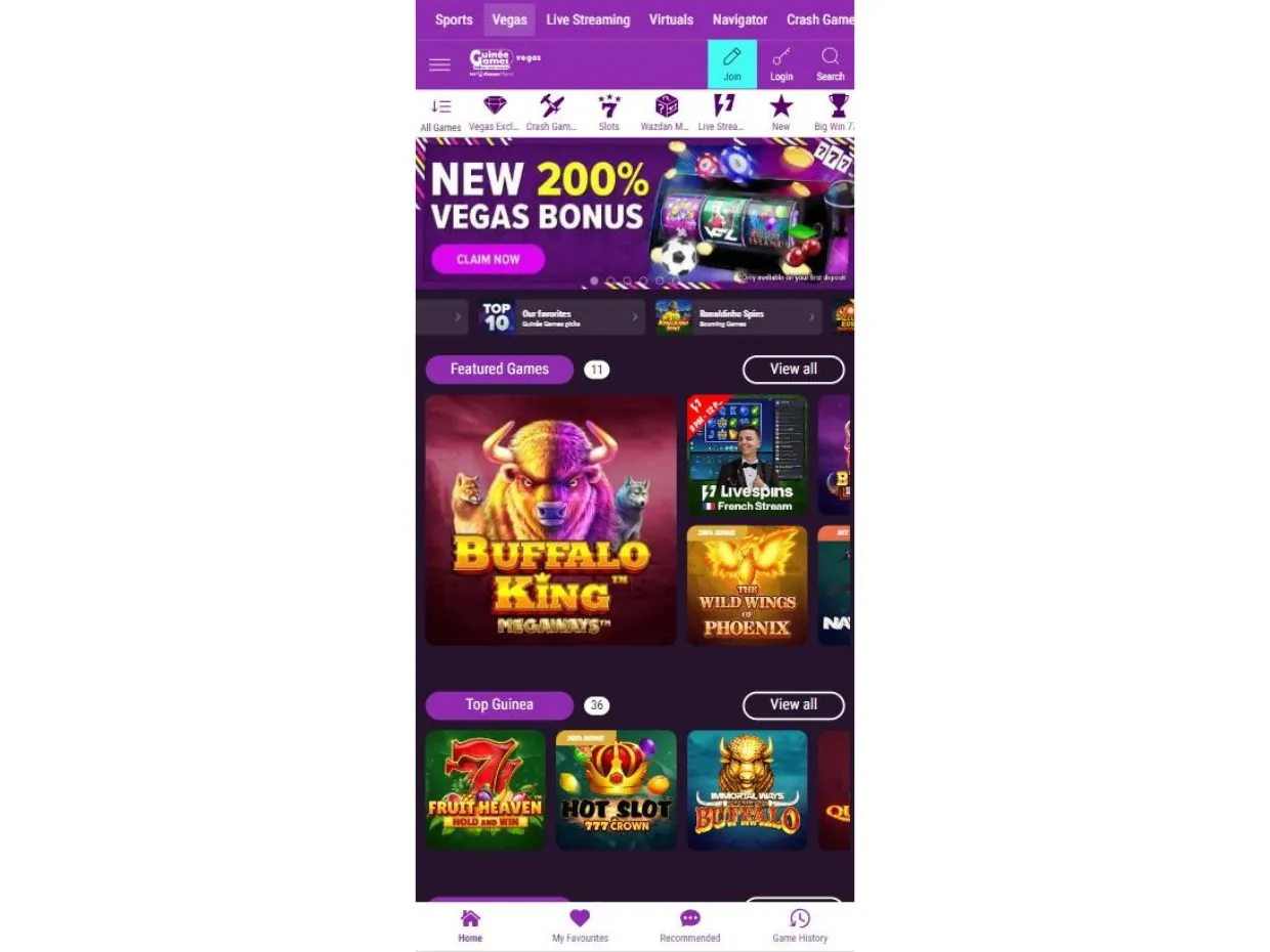 GuineeGames Mobile Casino Play Casino Games on GuineeGames App