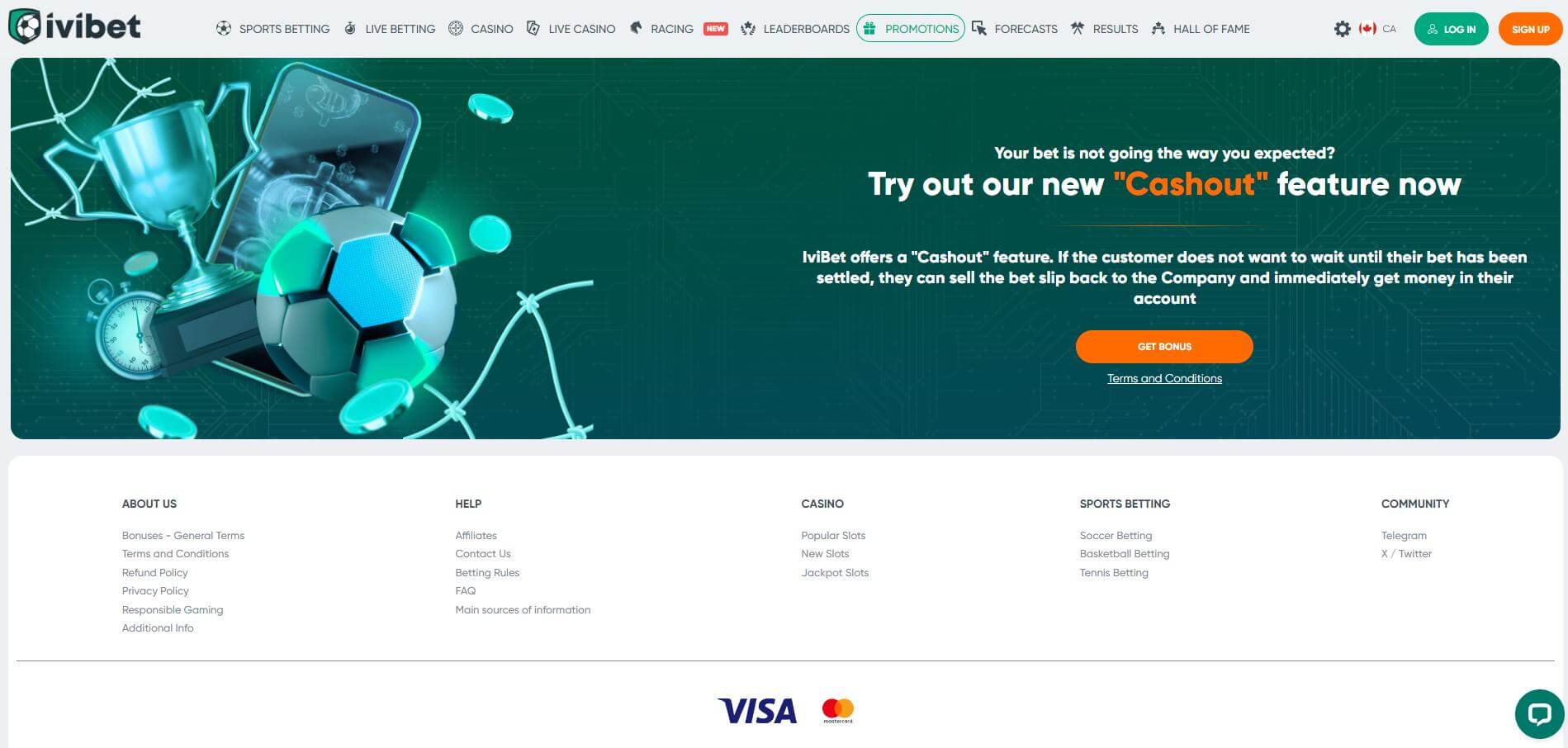 Cashout Option Available on IviBet
