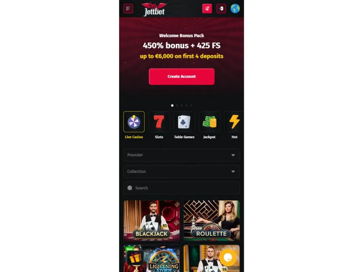 Jettbet Mobile Live Casino Mobile Live Casino Jettbet