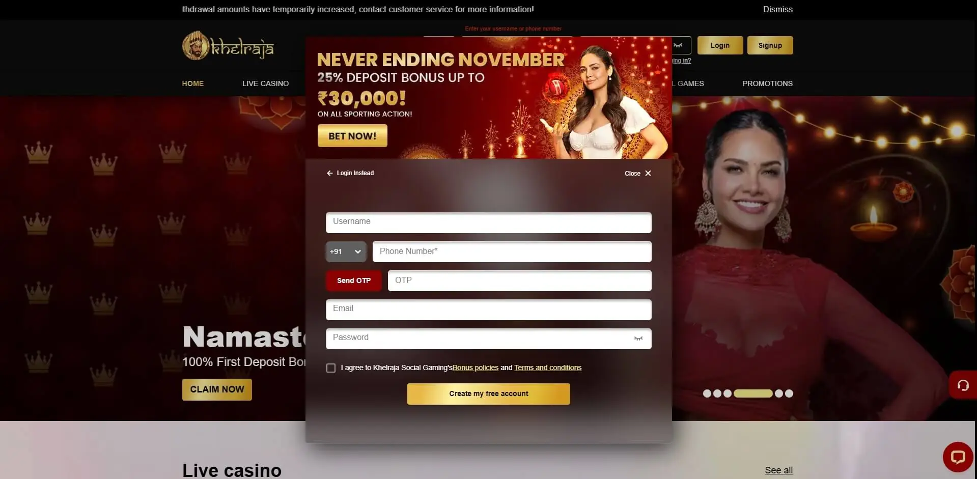 Khelraja Sign Up Sign Up Khelraja