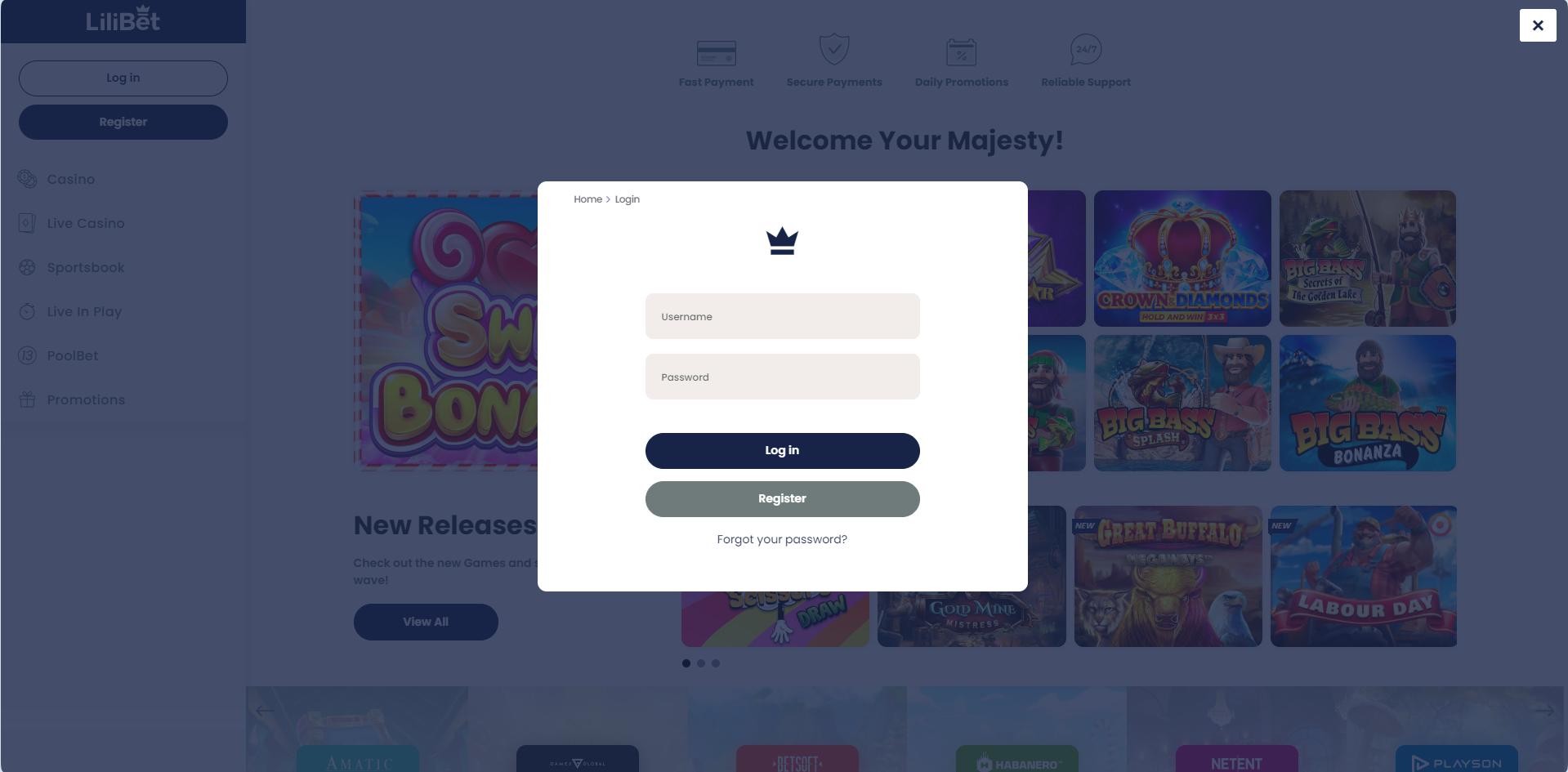 Lilibet Login Page Lilibet Account Access Screen