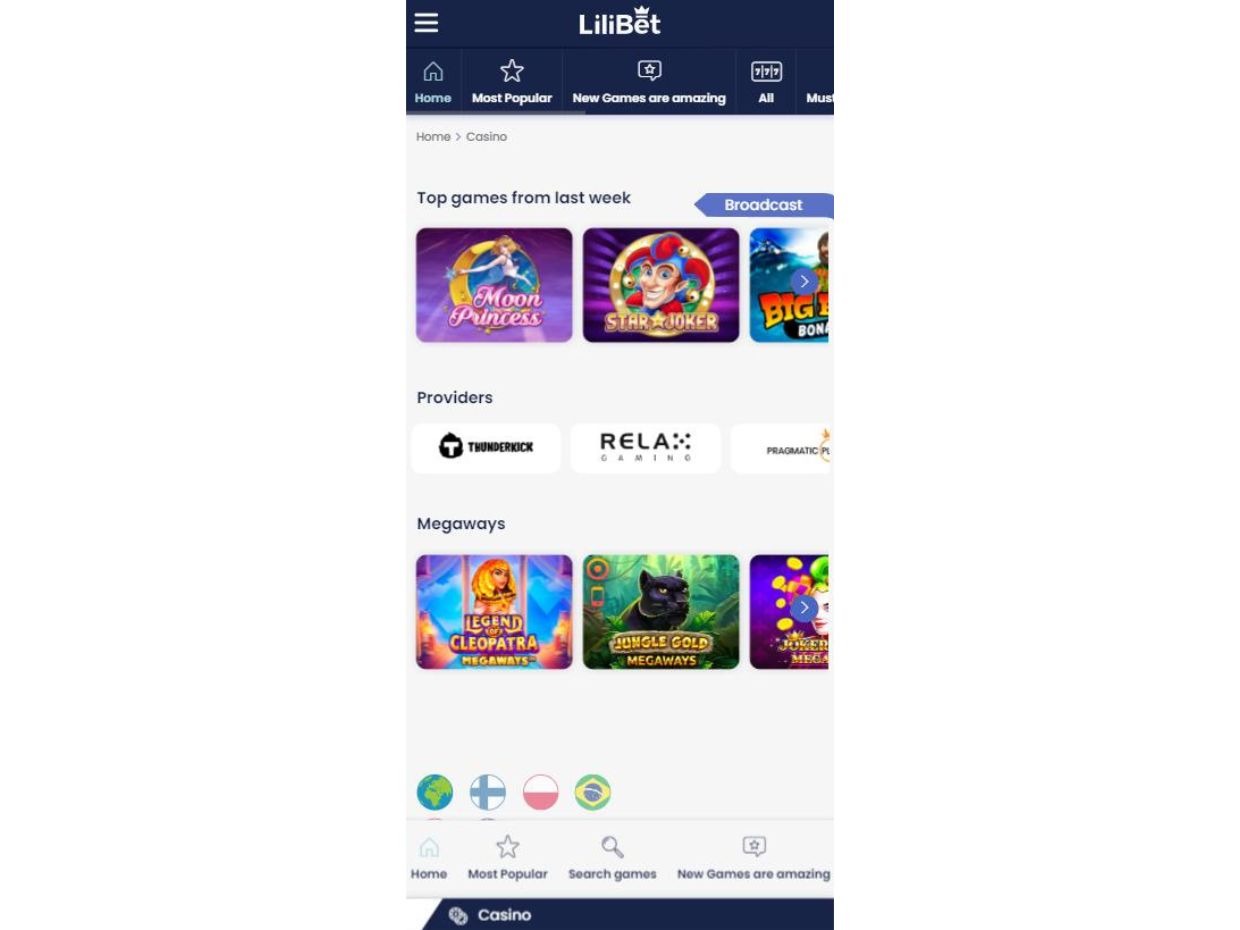 LiliBet Mobile Casino LiliBet Mobile Gaming Experience