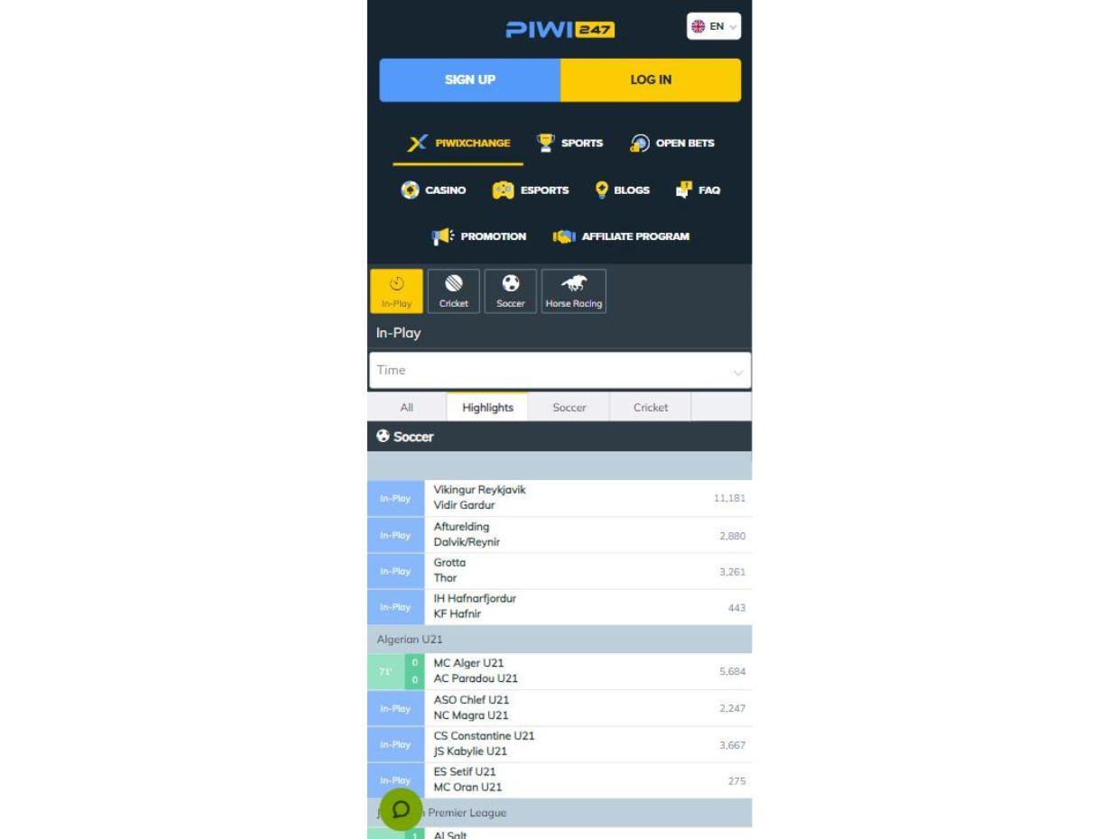 PiWi247 Mobile Version For Seamless Live Betting Action