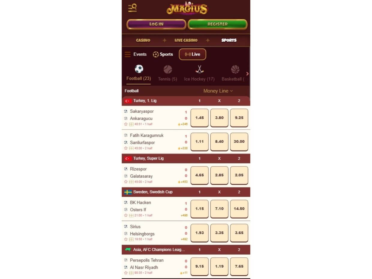 Magius Mobile Live Betting Mobile Live Betting Magius