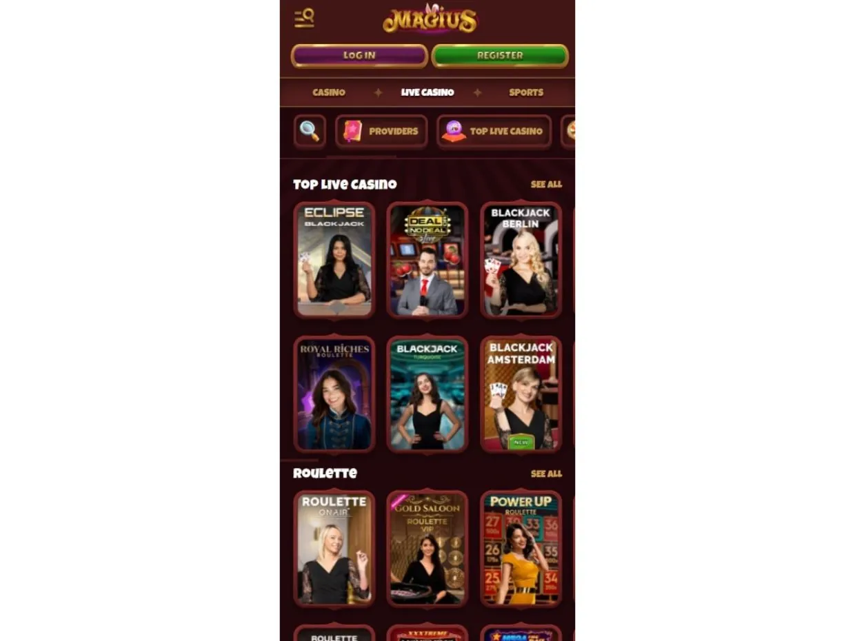 Magius Mobile Live Casino Mobile Live Casino Magius