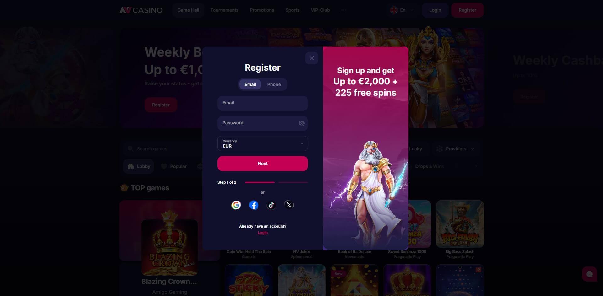 Sign-Up Process at NV Casino – Registration Page NV Casino: Sign Up and Start Playing