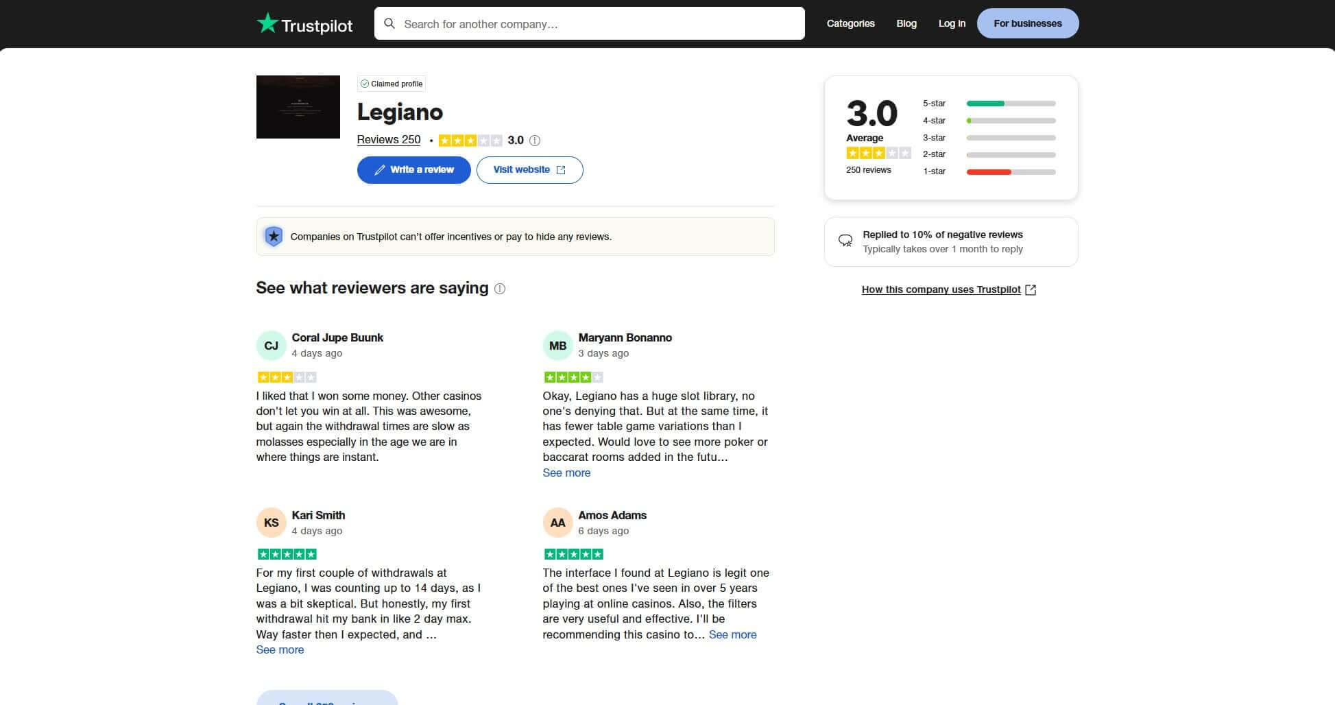 Legiano on Trustpilot: Real Customer Feedback and Insights