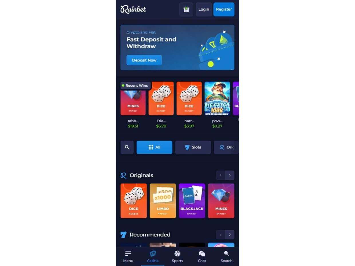 Rainbet Mobile Casino Casino Games Available on Rainbet Mobile