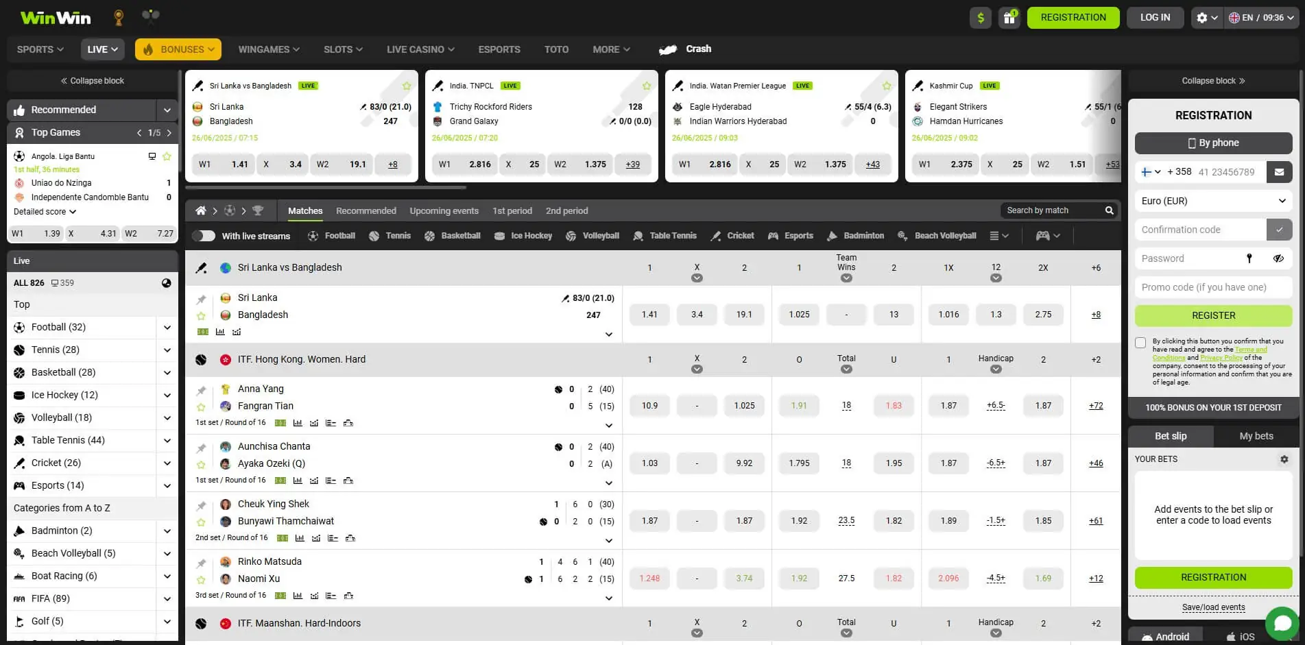 WinWin Bet Live Betting – Real-Time Sports Wagering WinWin Bet live betting interface displaying real-time odds and match statistics