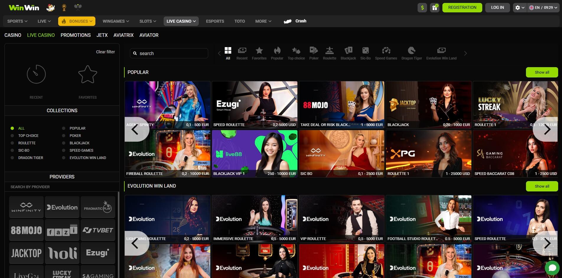 WinWin Bet Live Casino – Experience Real-Time Casino Action WinWin Bet live casino interface with live dealer and real-time gameplay
