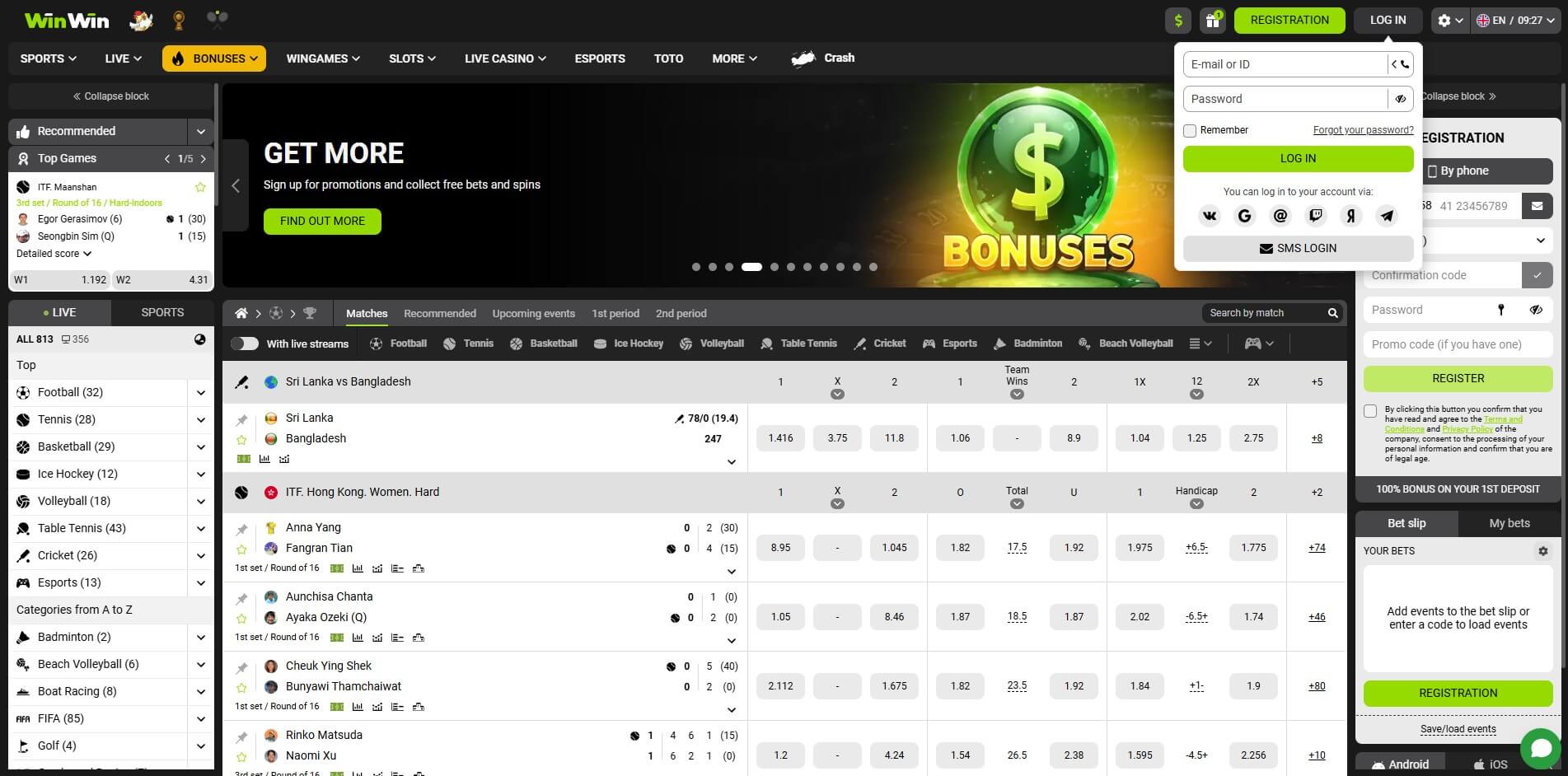 WinWin Bet Login – Access Your Account WinWin Bet login page with fields for username and password