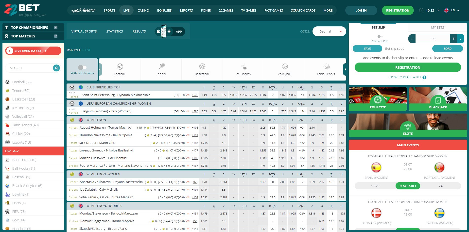 22Bet Kenya Live Betting