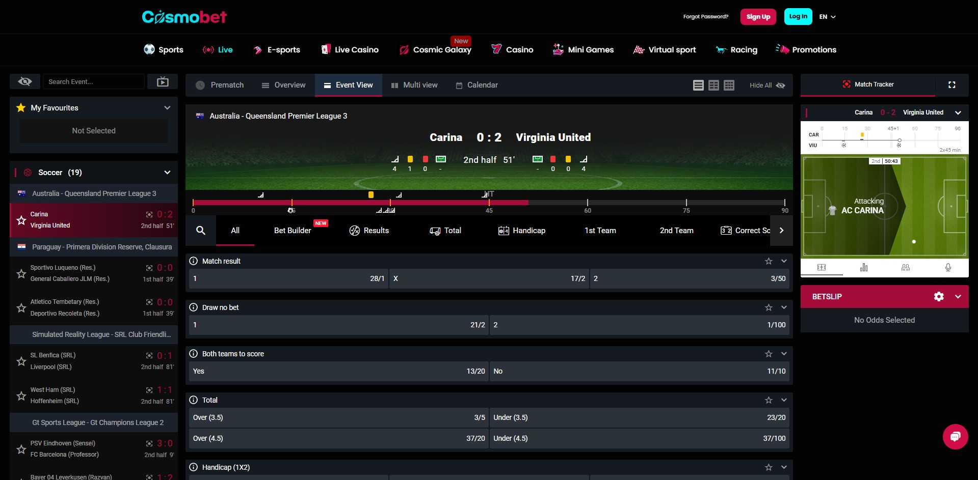 Cosmobet Live Betting In The UK