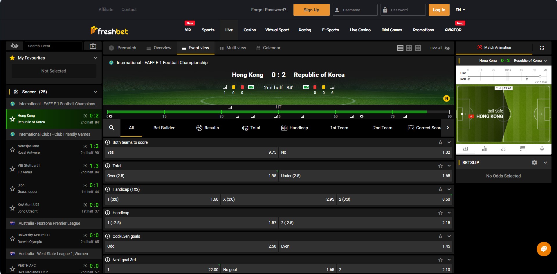 Freshbet Live Betting in the UK