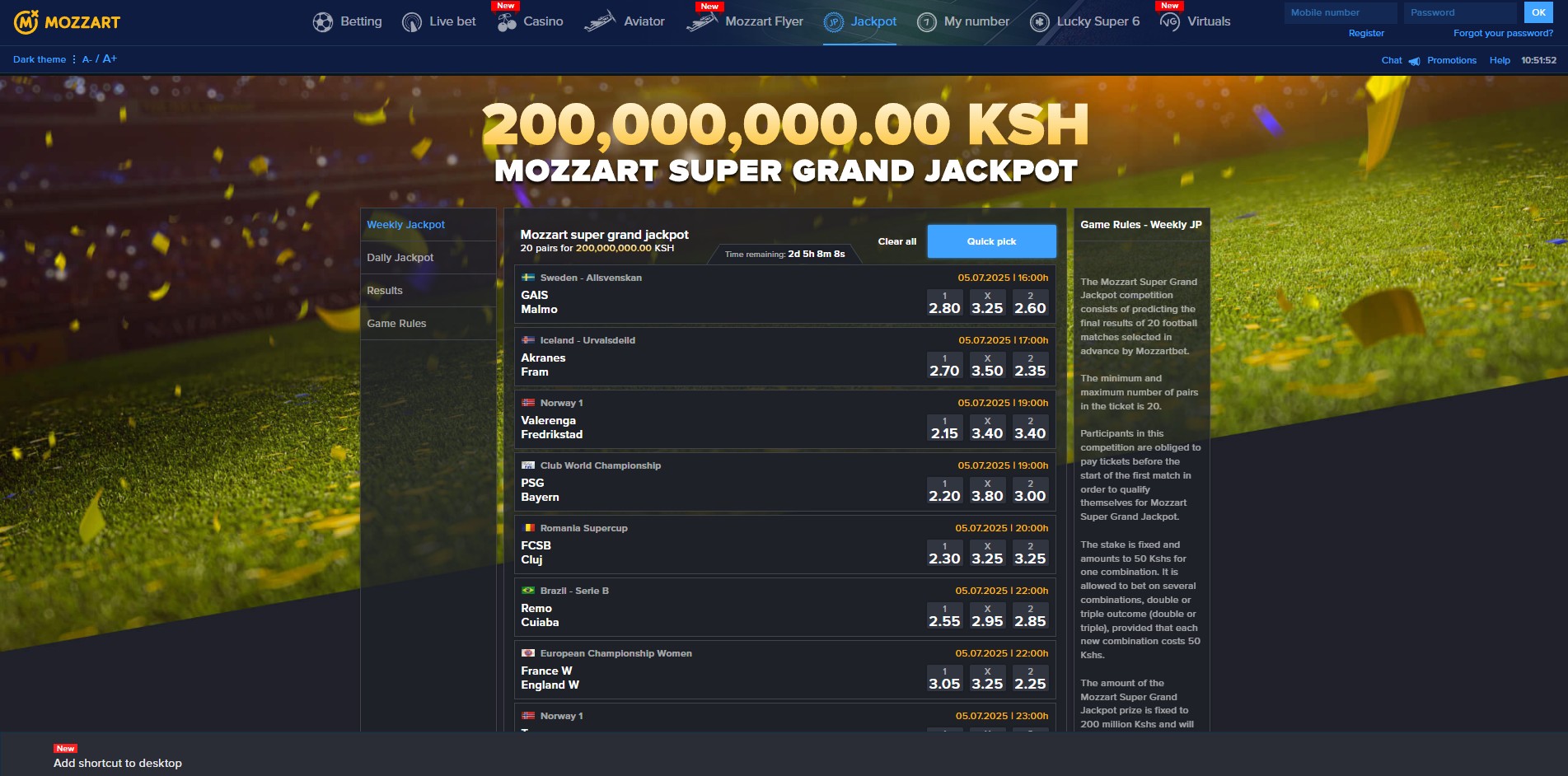 Mozzartbet Kenya Jackpot