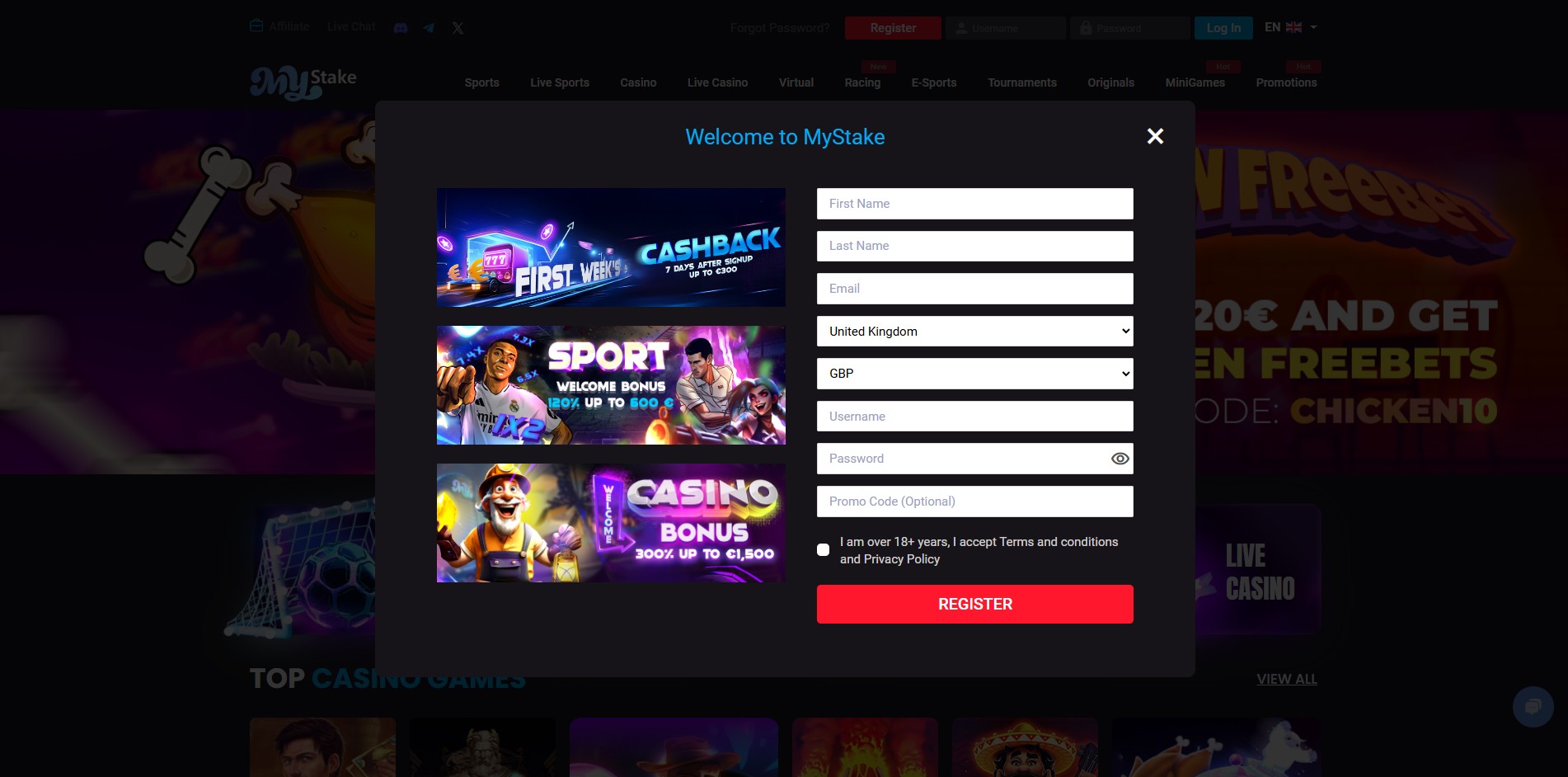 MyStake Sign Up In The UK