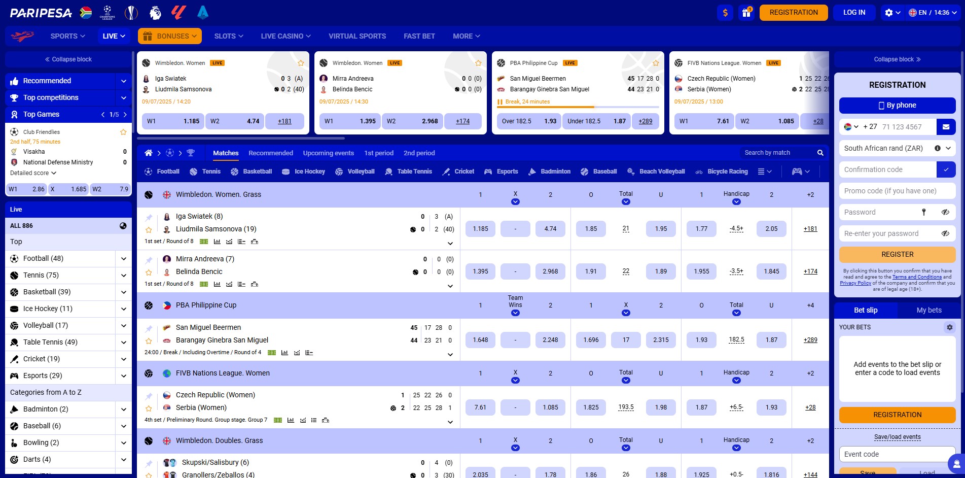 Paripesa Live Betting in South Africa