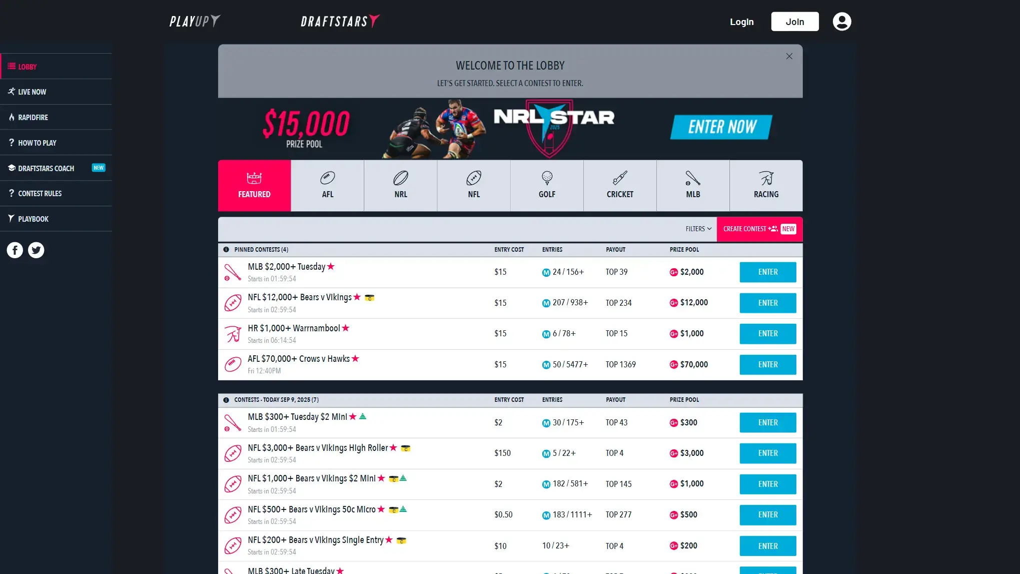 Draftstars DFS